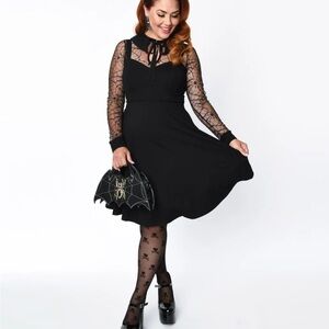 Voodoo vixen black spiderweb dress XL